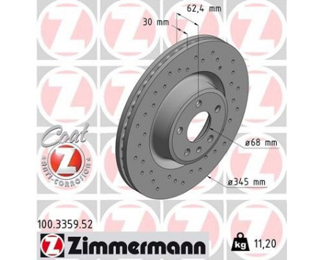 Disque de frein DISQUE DE FREIN SPORT COAT Z 100.3359.52 Zimmermann