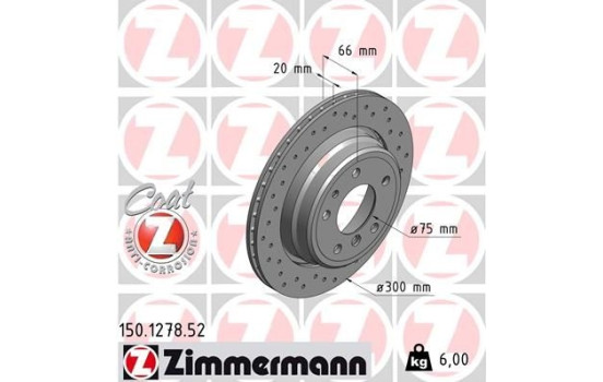 Disque de frein DISQUE DE FREIN SPORT COAT Z 150.1278.52 Zimmermann, Image 2
