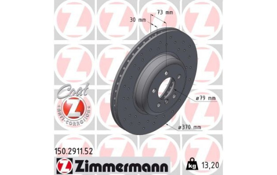 Disque de frein DISQUE DE FREIN SPORT COAT Z 150.2911.52 Zimmermann, Image 2