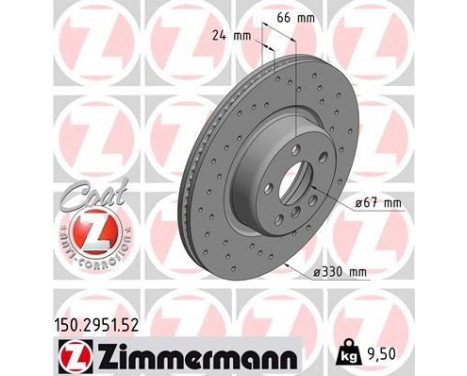 Disque de frein DISQUE DE FREIN SPORT COAT Z 150.2951.52 Zimmermann