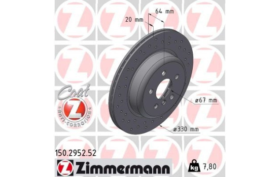 Disque de frein DISQUE DE FREIN SPORT COAT Z 150.2952.52 Zimmermann, Image 2