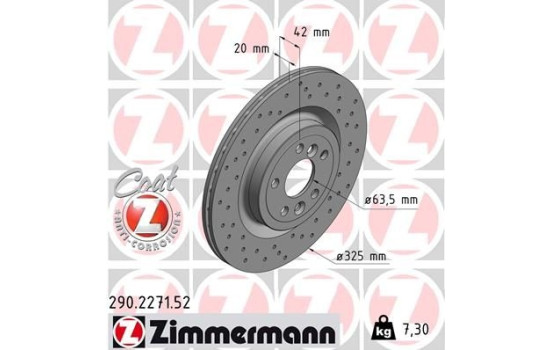 Disque de frein DISQUE DE FREIN SPORT COAT Z 290.2271.52 Zimmermann, Image 2