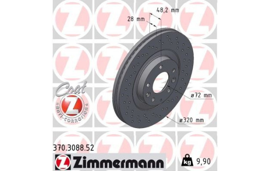 Disque de frein DISQUE DE FREIN SPORT COAT Z 370.3088.52 Zimmermann, Image 2