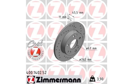 Disque de frein DISQUE DE FREIN SPORT COAT Z 400.1402.52 Zimmermann, Image 2