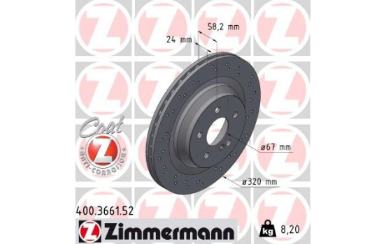 Disque de frein DISQUE DE FREIN SPORT COAT Z 400.3661.52 Zimmermann, Image 2
