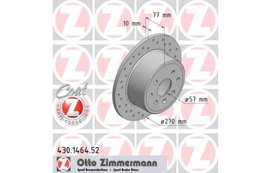 Disque de frein DISQUE DE FREIN SPORT COAT Z 430.1464.52 Zimmermann