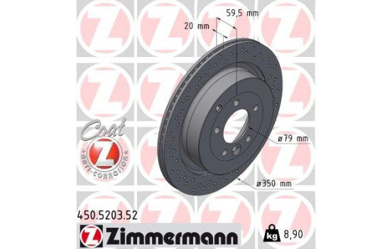 Disque de frein DISQUE DE FREIN SPORT COAT Z 450.5203.52 Zimmermann, Image 2