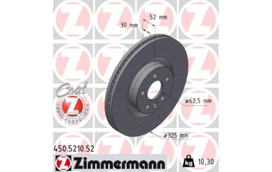 Disque de frein DISQUE DE FREIN SPORT COAT Z 450.5210.52 Zimmermann, Image 2