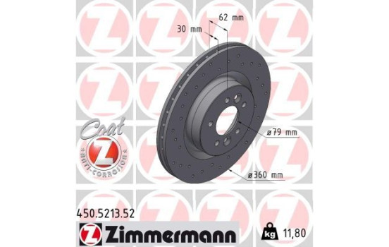 Disque de frein DISQUE DE FREIN SPORT COAT Z 450.5213.52 Zimmermann, Image 2
