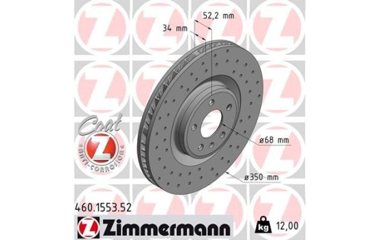Disque de frein DISQUE DE FREIN SPORT COAT Z 460.1553.52 Zimmermann, Image 2