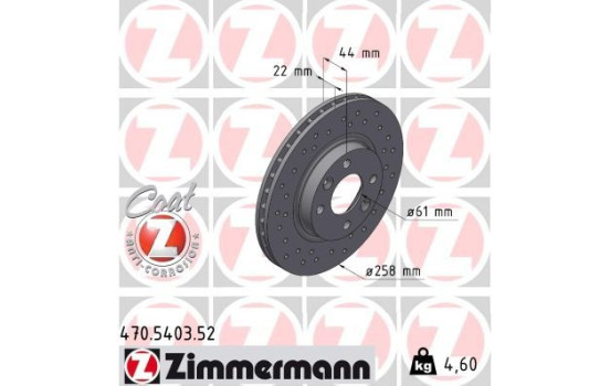 Disque de frein DISQUE DE FREIN SPORT COAT Z 470.5403.52 Zimmermann, Image 2