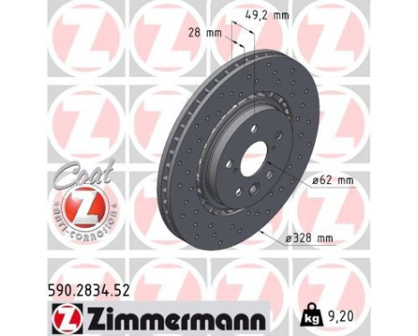Disque de frein DISQUE DE FREIN SPORT COAT Z 590.2834.52 Zimmermann