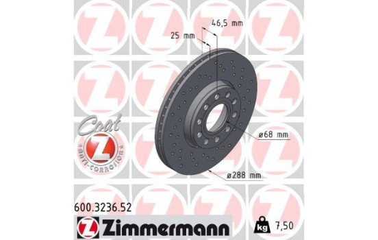 Disque de frein DISQUE DE FREIN SPORT COAT Z 600.3236.52 Zimmermann, Image 2