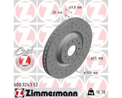 Disque de frein DISQUE DE FREIN SPORT COAT Z 600.3243.52 Zimmermann, Image 2