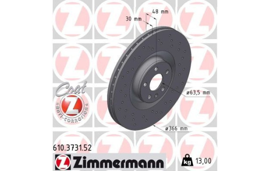 Disque de frein DISQUE DE FREIN SPORT COAT Z 610.3731.52 Zimmermann, Image 2