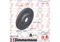 Disque de frein droit 610.3711.55 Zimmermann