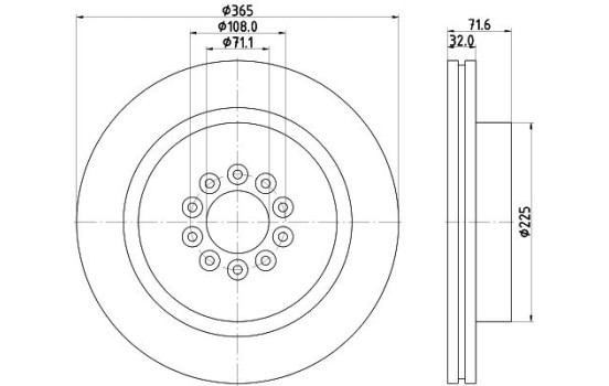 Disque de frein enduit 55231PRO 8DD 355 129-191 Hella