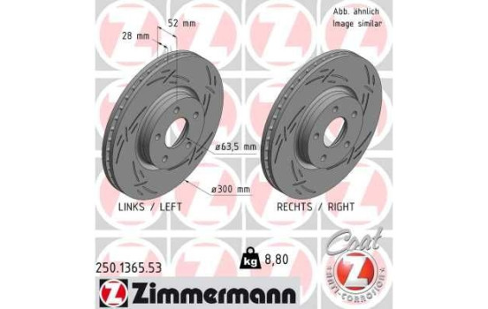 Disque de frein FORD BLACK Z homologué ECE R90 250.1365.53 Zimmermann