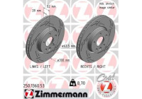 Disque de frein FORD/VOLVO/LANDROVER NOIR Z ECE R90 250.1360.53 Zimmermann