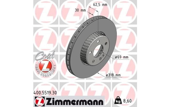 Disque de frein FORMULA S COAT Z 400.5519.30 Zimmermann