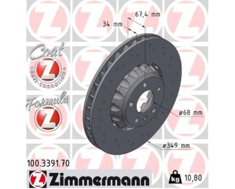 Disque de frein FORMULA Z 100.3391.70 Zimmermann