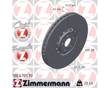 Disque de frein FORMULA Z 100.4701.70 Zimmermann