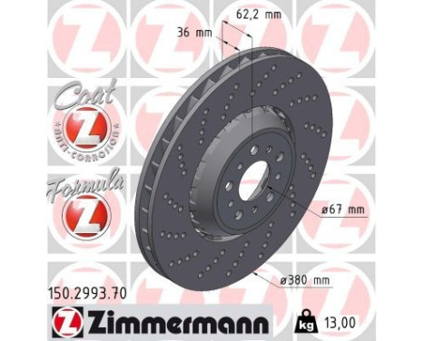 Disque de frein FORMULA Z 150.2993.70 Zimmermann