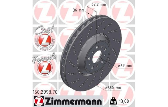 Disque de frein FORMULA Z 150.2993.70 Zimmermann