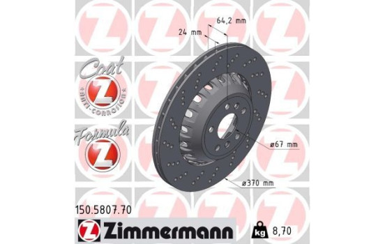 Disque de frein FORMULA Z 150.5807.70 Zimmermann