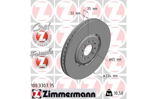 Disque de frein FORMULA Z DISQUE DE FREIN 100.3307.75 Zimmermann