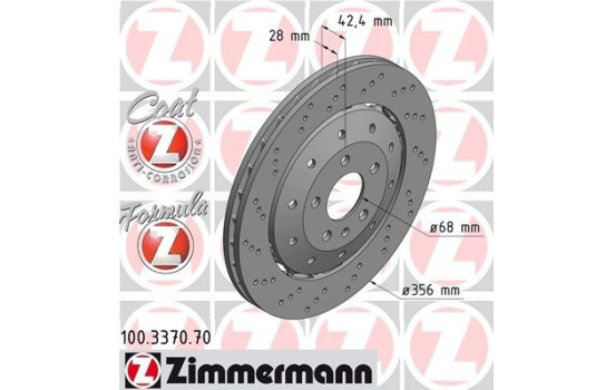 Disque de frein FORMULA Z DISQUE DE FREIN 100.3370.70 Zimmermann, Image 2