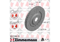 Disque de frein FORMULA Z DISQUE DE FREIN 100.3380.70 Zimmermann