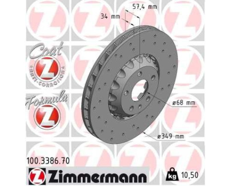 Disque de frein FORMULA Z DISQUE DE FREIN 100.3386.70 Zimmermann