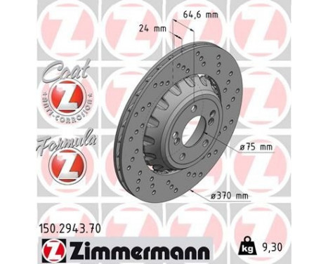 Disque de frein FORMULA Z DISQUE DE FREIN 150.2943.70 Zimmermann