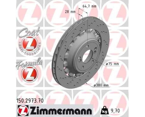 Disque de frein FORMULA Z DISQUE DE FREIN 150.2973.70 Zimmermann