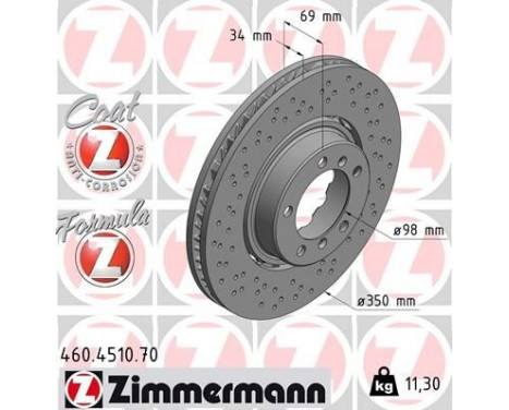 Disque de frein FORMULA Z DISQUE DE FREIN 460.4510.70 Zimmermann