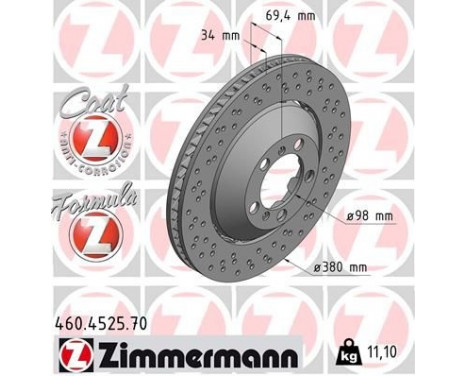 Disque de frein FORMULA Z DISQUE DE FREIN 460.4525.70 Zimmermann
