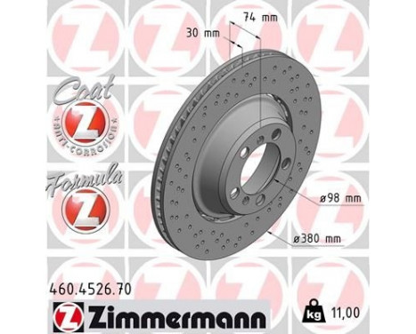 Disque de frein FORMULA Z DISQUE DE FREIN 460.4526.70 Zimmermann