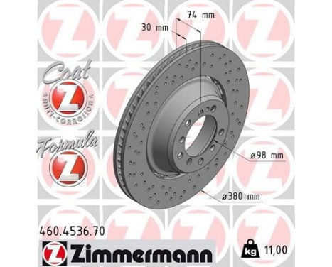 Disque de frein FORMULA Z DISQUE DE FREIN 460.4536.70 Zimmermann