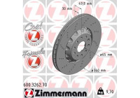 Disque de frein FORMULA Z DISQUE DE FREIN 600.3262.70 Zimmermann
