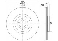 Disque de frein HC 8DD 355 132-261 Hella