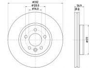 Disque de frein HC 8DD 355 132-561 Hella