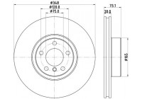 Disque de frein HC 8DD 355 133-201 Hella