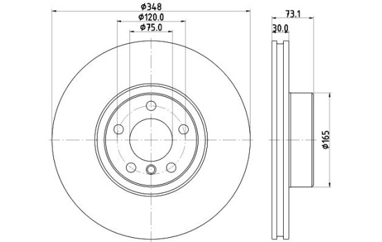 Disque de frein HC 8DD 355 133-201 Hella