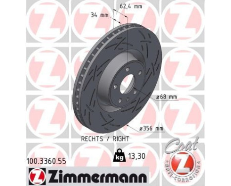 Disque de frein NOIR Z 100.3360.55 Zimmermann