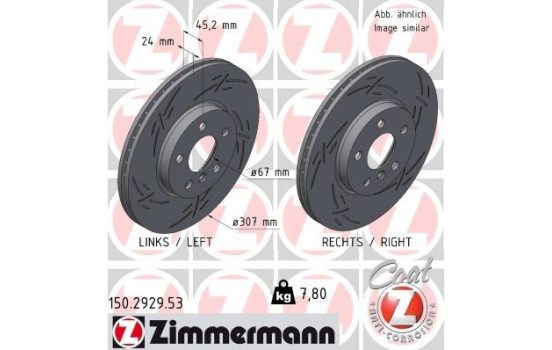 Disque de frein NOIR Z 150.2929.53 Zimmermann