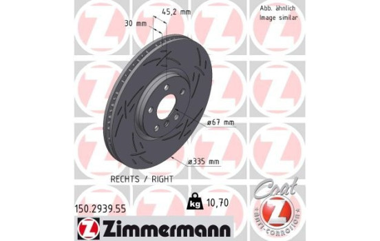 Disque de frein NOIR Z 150.2939.55 Zimmermann