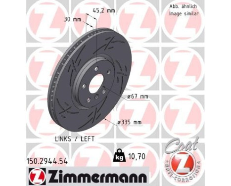 Disque de frein NOIR Z 150.2944.54 Zimmermann