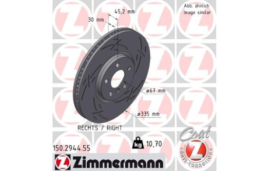Disque de frein NOIR Z 150.2944.55 Zimmermann