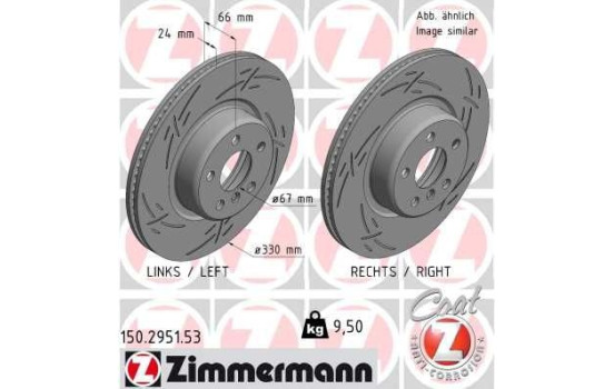 Disque de frein NOIR Z 150.2951.53 Zimmermann